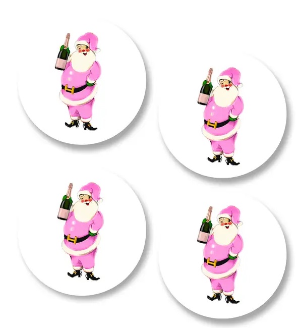 Santa Prosec Ho  Set of 4 Ceramic Coasters main image